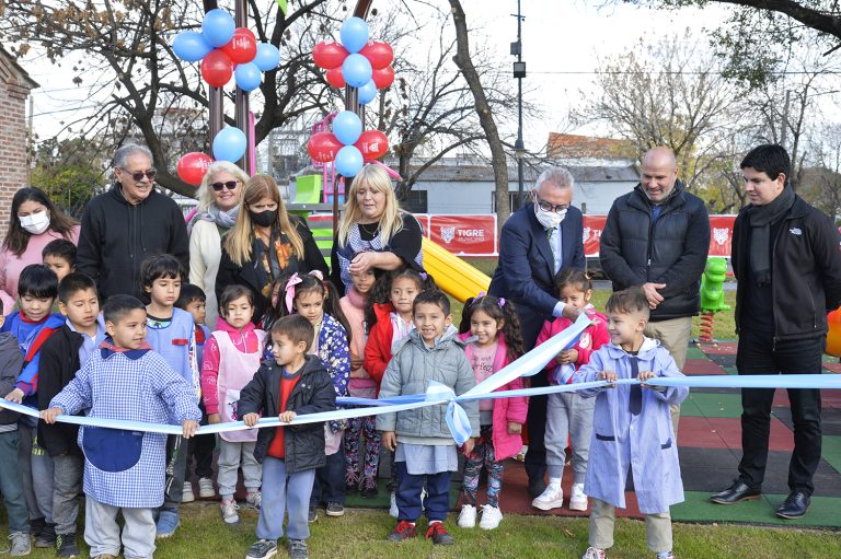 El Municipio de Tigre renovó con nuevos juegos el Jardín N°919