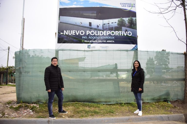 Correa y Nardini visitaron la obra del futuro polideportivo de Ing. Adolfo Sourdeaux  