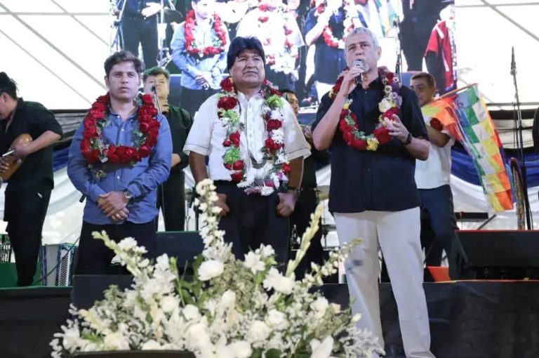 Ferraresi y Kicillof recibieron a Evo Morales en Avellaneda
