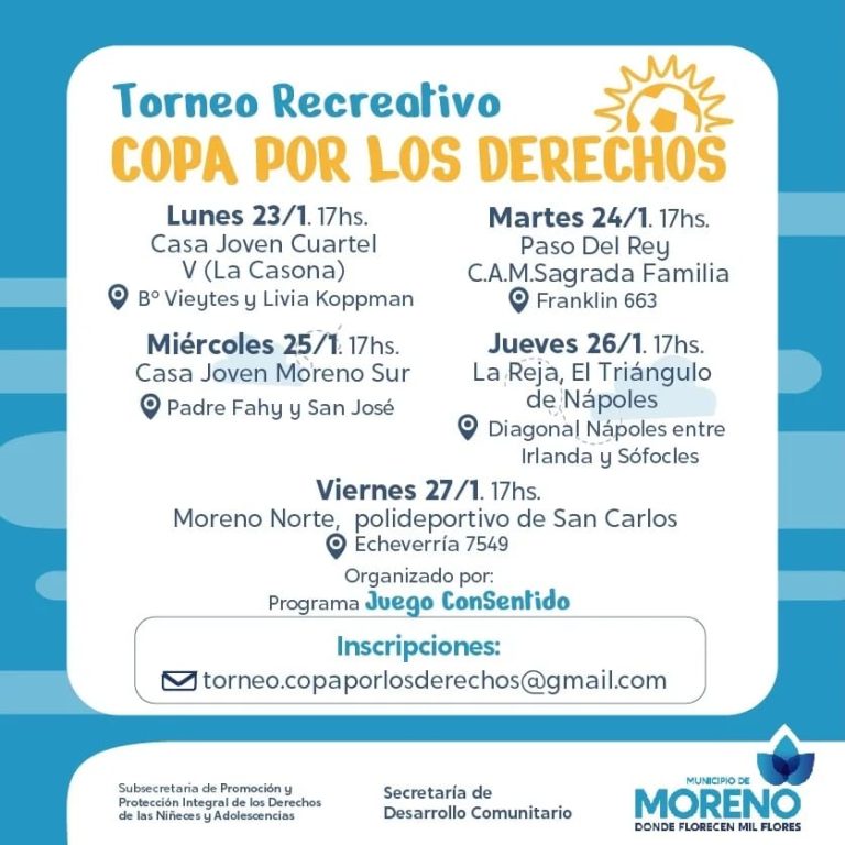 Arranca la “Copa por los Derechos” en Moreno