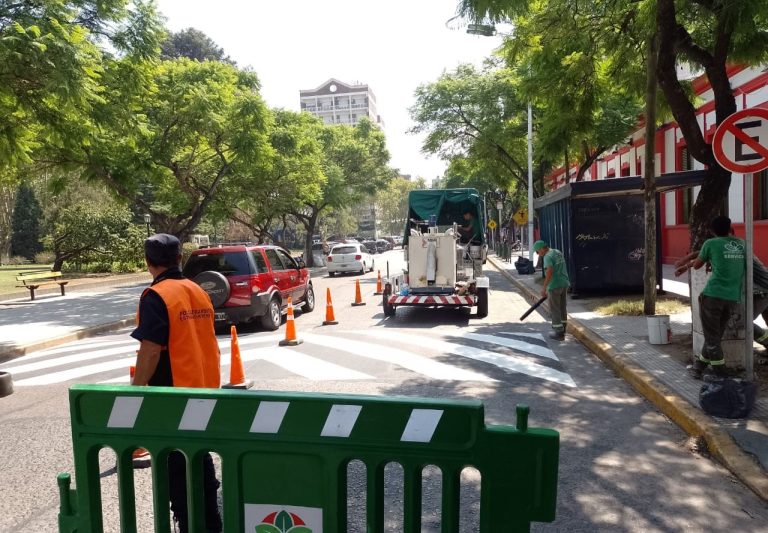Labores de demarcación vial en Monte Grande