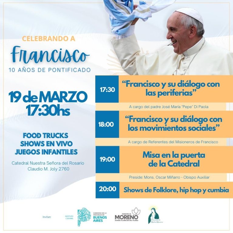 En Moreno van a celebrar los diez años del Papa Francisco
