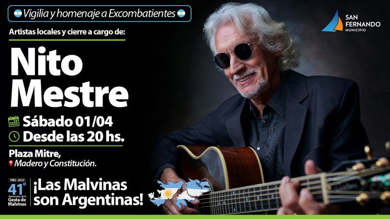 San Fernando homenajeará a los Héroes de Malvinas con un show a cargo de Nito Mestre