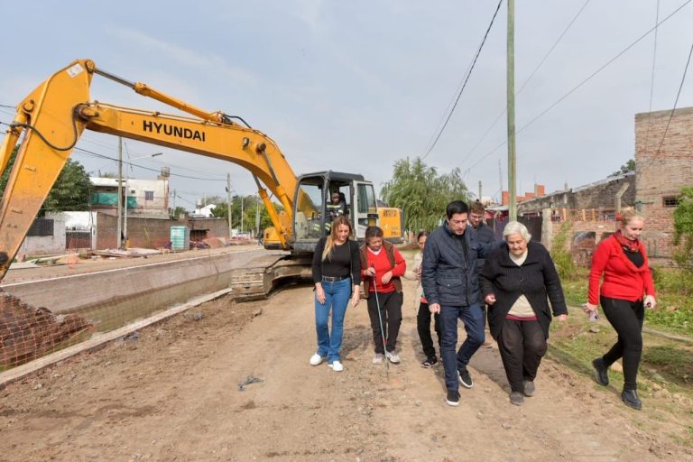 Nardini recorrió los trabajos que se realizan en Arroyo Las Tunas