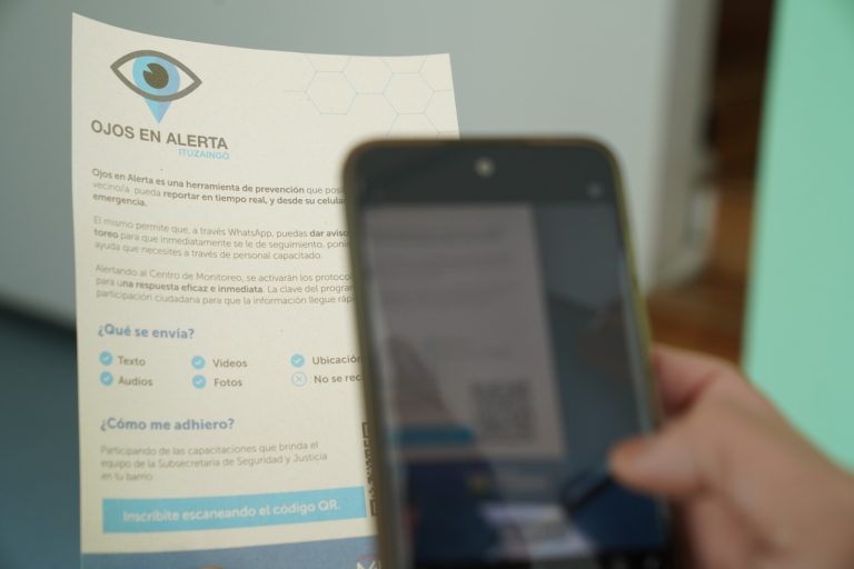 San Miguel instaló un domo para capacitaciones exprés de Ojos en Alerta