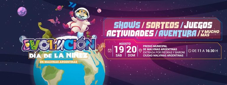 En el fin de semana de la niñez, llega «Evolución» a Malvinas Argentinas