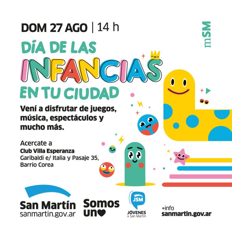 San Martín festeja el Día de las Infancias en las plazas de la ciudad
