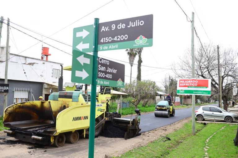 Obras de pavimentación en 9 de Abril