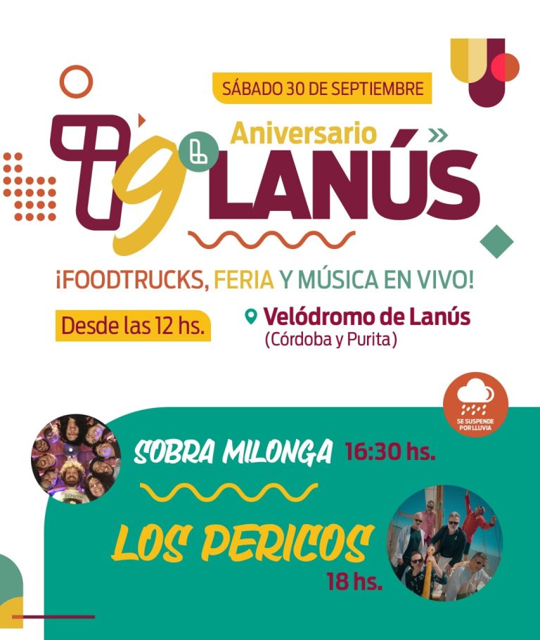 Lanús festejará el 79º aniversario con Los Pericos y Sobra Milonga