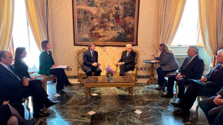 Milei se reunió con el presidente de Italia