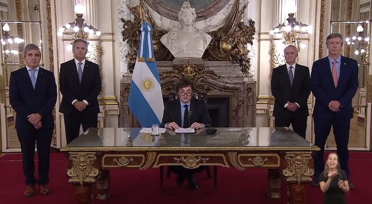Los números principales de la cadena nacional de Javier Milei