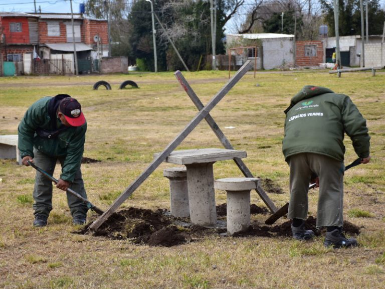Labores de limpieza en Florencio Varela