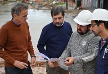 Moreira y Katopodis recorrieron las obras de las avenidas Juan Manuel de Rosas y Eva Perón