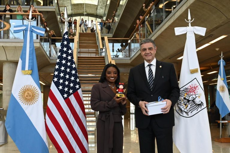 Macri recibió a Simone Biles como “Huésped de honor” de la Ciudad