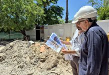 Zamora supervisó los trabajos que se llevan adelante en el Polideportivo Delfo Cabrera