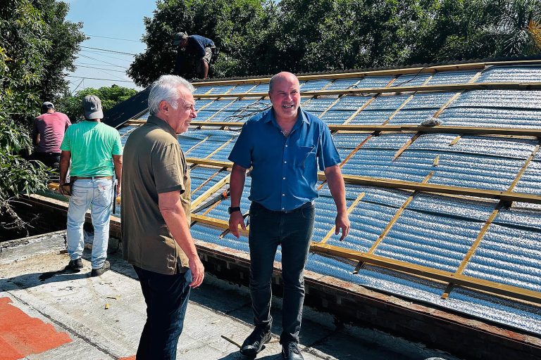 Avanzan las obras de infraestructura escolar en el Jardín de Infantes N°919 de Ricardo Rojas