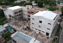 Avanzan las obras del nuevo edificio de la Secundaria Nº 26 en Almirante Brown