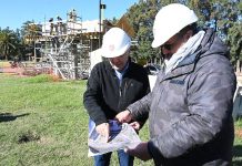 Zamora monitoreó el avance del nuevo puente sobre Camino Bancalari-Benavídez