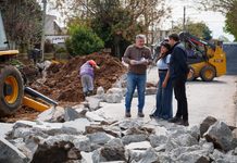 Avanzan los trabajos de bacheo en hormigón en Ezpeleta